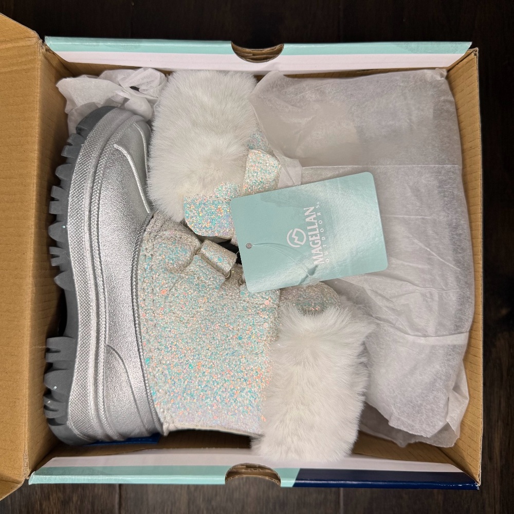 Toddler Glitter Faux Fur Snow Boots